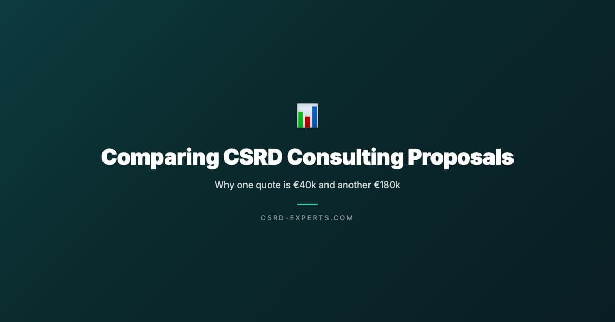 How to Compare CSRD Consulting Proposals: Why One Quote Is €40k and Another €180k