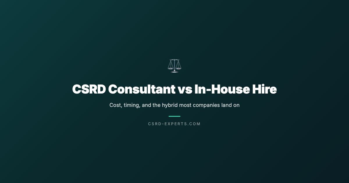CSRD Consultant vs In-House Hire: Which Do You Actually Need?