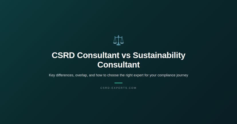 CSRD Consultant vs Sustainability Consultant: Key Differences and When to Hire Each